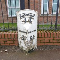 Milepost, Station Road; 100m SE of level crossing at Woburn Sands Railway Station