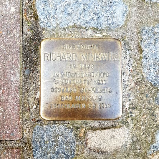Stolperstein dedicated to Richard Minkwitz