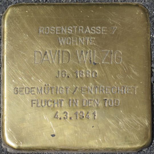 Stolperstein à la mémoire de David Wilzig