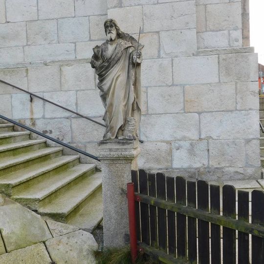 Socha svatého Jana Křtitele před kostelem v Batelově