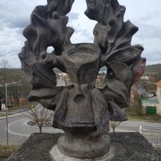 Sculpture before hotel in Týnec nad Sázavou