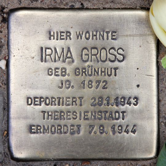 Stolperstein dedicated to Irma Gross