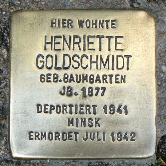 Stolperstein en memoria de Henriette Goldschmidt