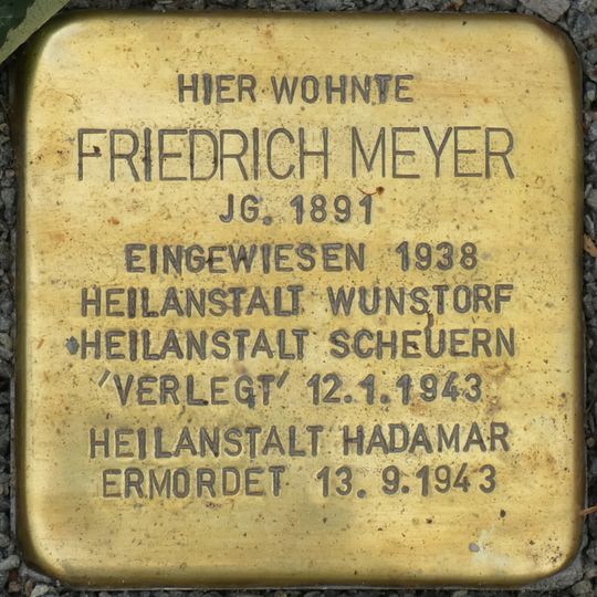 Stolperstein en memoria de Friedrich Meyer