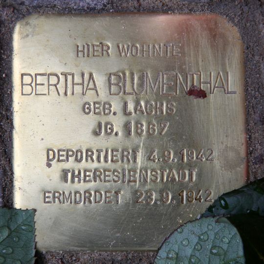 Stolperstein dedicated to Bertha Blumenthal