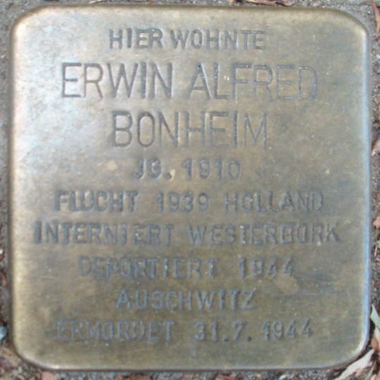 Stolperstein en memoria de Erwin Alfred Bonheim