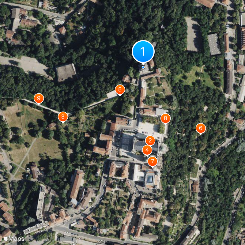 Metallic tower of Fourvière Map