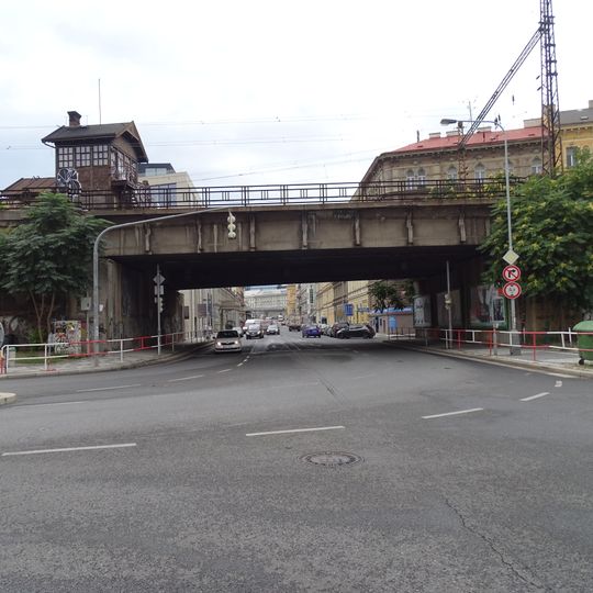 Railway bridge over Křižíkova street