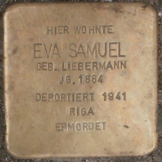 Stolperstein en memoria de Eva Samuel