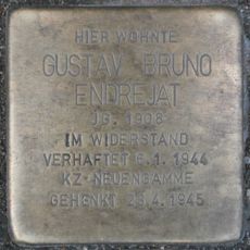 Stolperstein dedicated to Gustav Bruno Endrejat