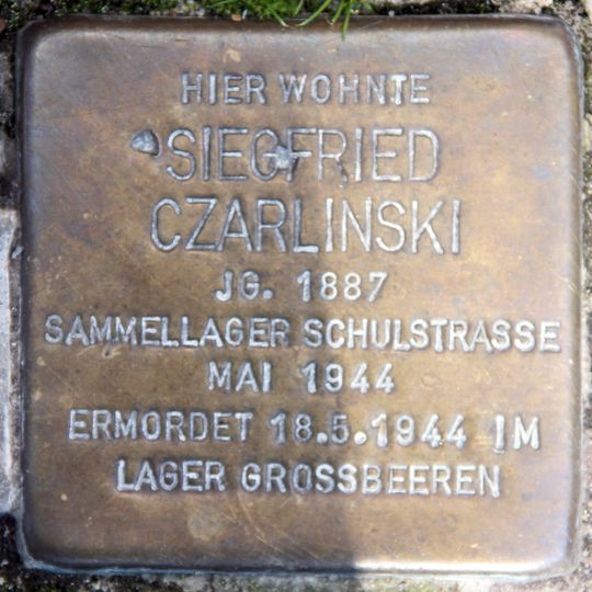 Stolperstein en memoria de Siegfried Czarlinski