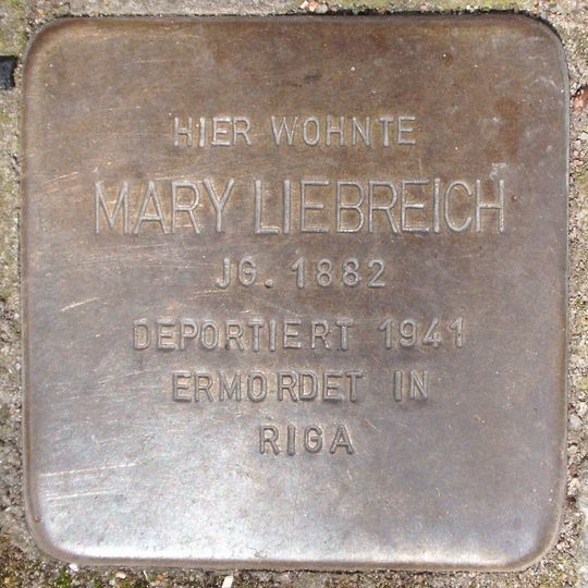 Stolperstein dedicated to Mary Liebreich