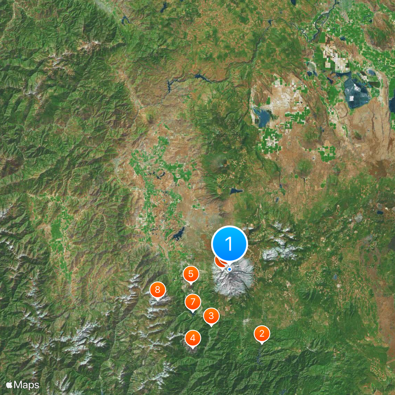 Monte Shasta Mapa