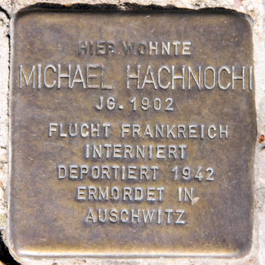 Stolperstein dedicated to Michael Hachnochi