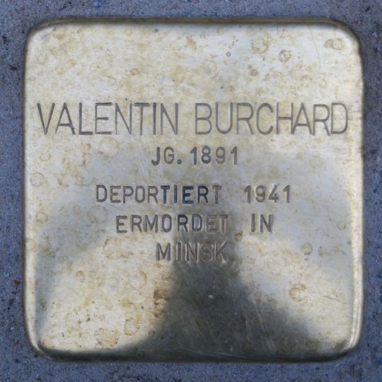 Stolperstein à la mémoire de Valentin Burchard