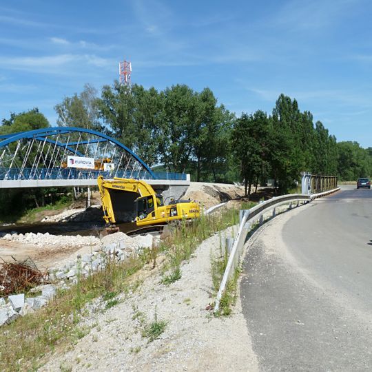 Provizorní most přes Malši v Roudném