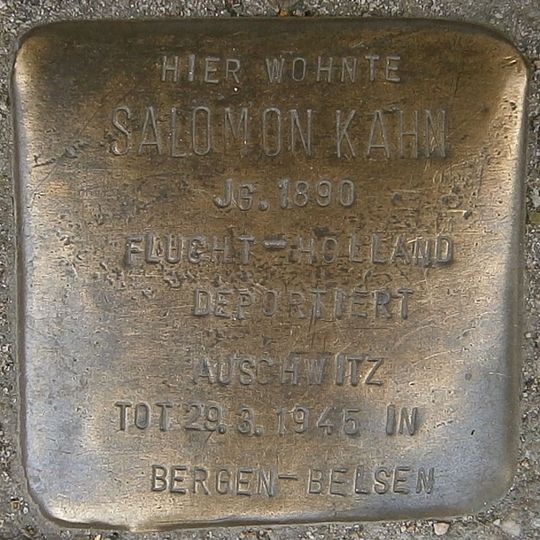 Stolperstein dedicated to Salomon Kahn
