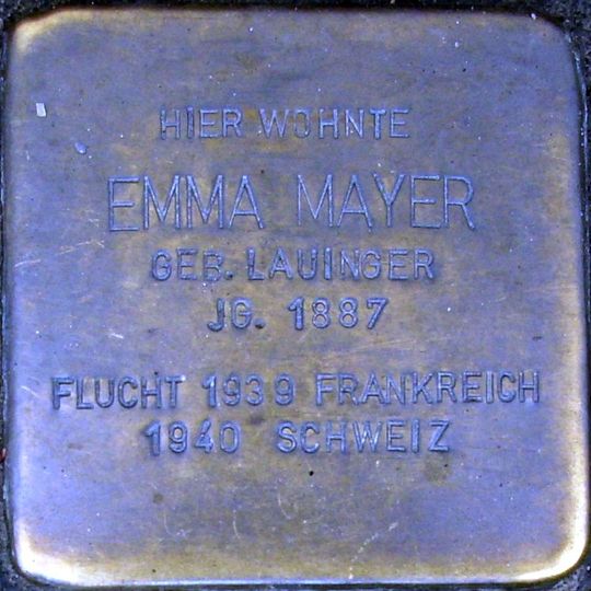 Stolperstein à la mémoire d’Emma Mayer