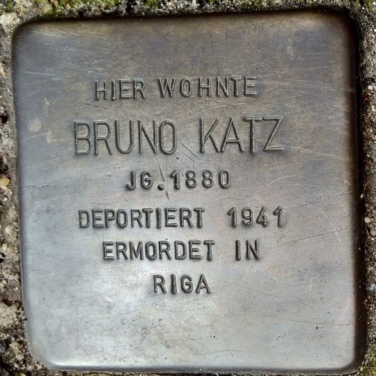 Stolperstein dedicated to Bruno Katz