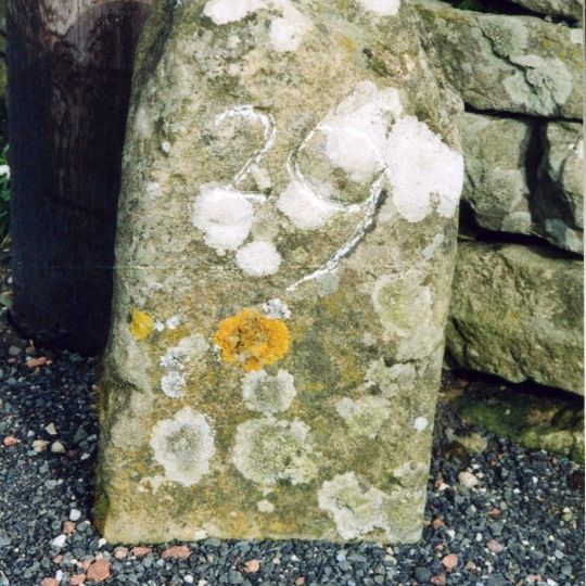 Milestone, E of Housesteads Roman Fort; at entrance to "Beggarbog"
