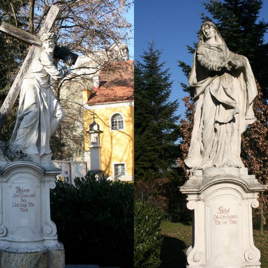 Figurenbildstöcke Kreuztragender Christus und Mater Dolorosa