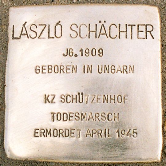 Stolperstein en memoria de László Schächter