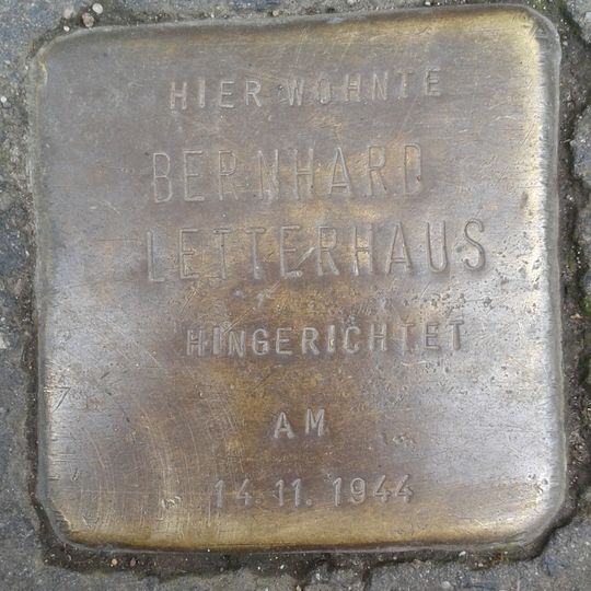Stolperstein en memoria de Bernhard Letterhaus