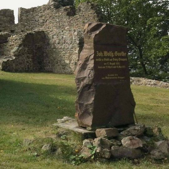 Goethův pomník na hradě v Krupce