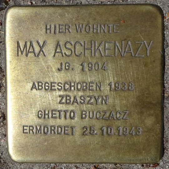 Stolperstein em memória de Max Aschkenazy