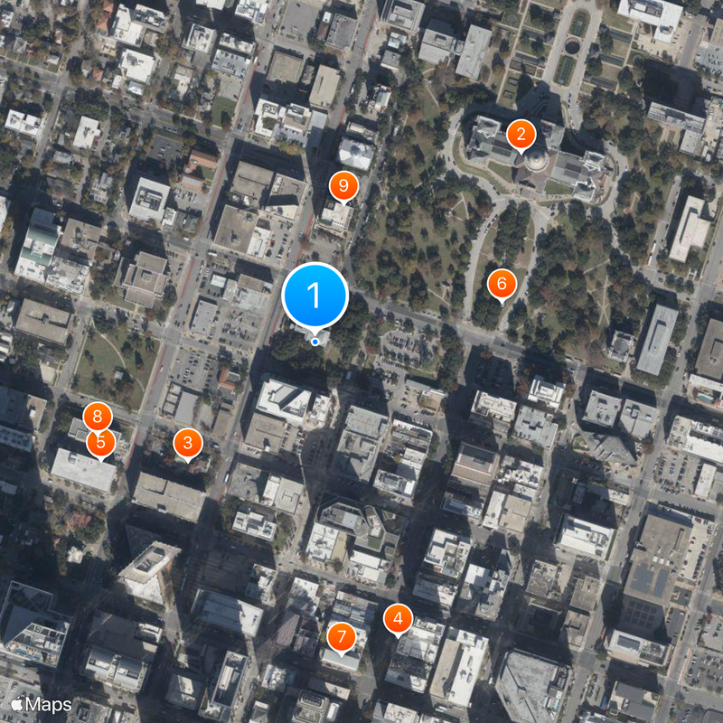 Texas Governor's Mansion Map