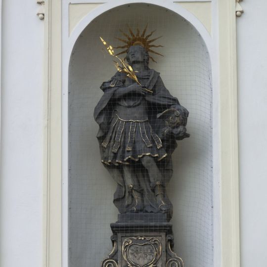 Socha svatého Felixe v nice na katedrále v Litoměřicích