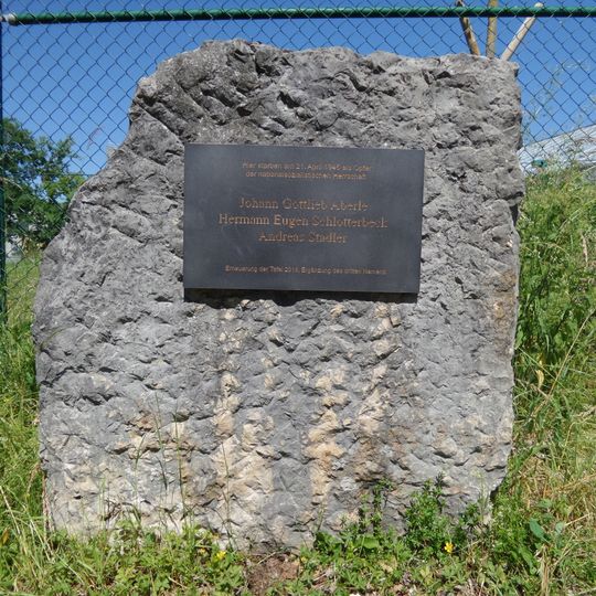 Gedenkstein für Johann Gottlieb Aberle, Hermann Eugen Schlotterbeck und Andreas Stadler in Riedlingen