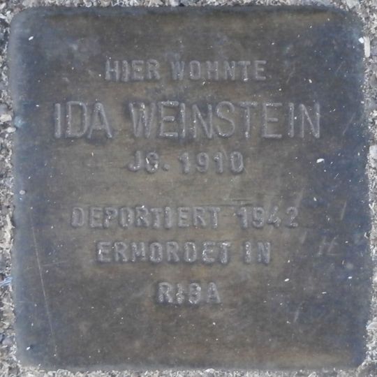 Stolperstein em memória de Ida Weinstein
