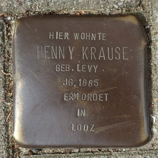 Stolperstein dedicated to Henny Krause