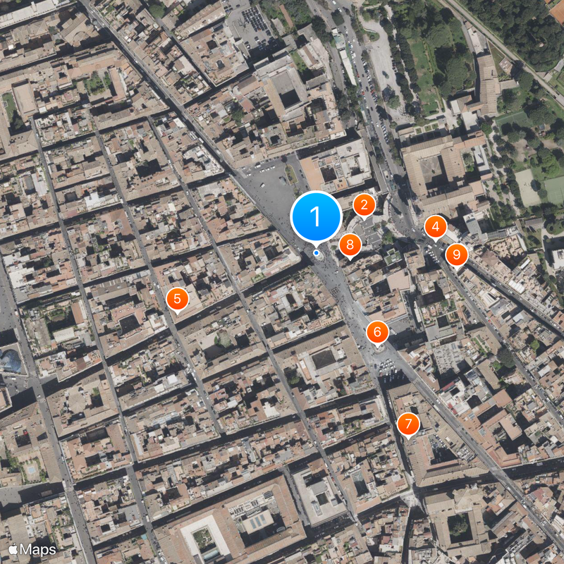 Fontana della Barcaccia w Rzymie Mapa