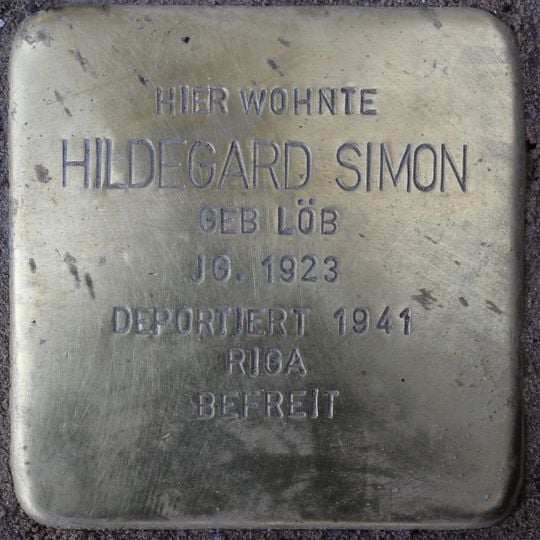 Stolperstein dedicated to Hildegard Simon