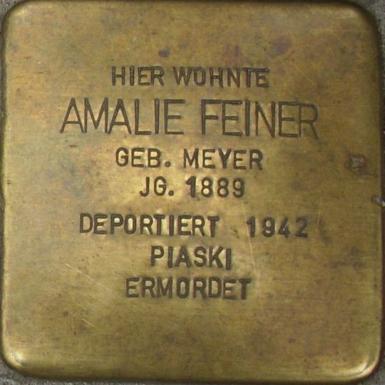 Stolperstein dedicated to Amalie Feiner
