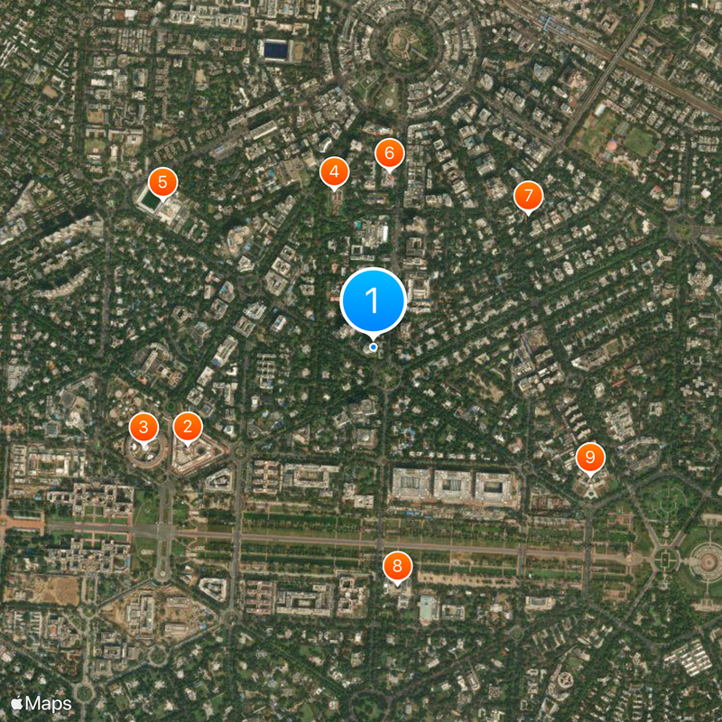 Shangri-La Eros, New Delhi Map