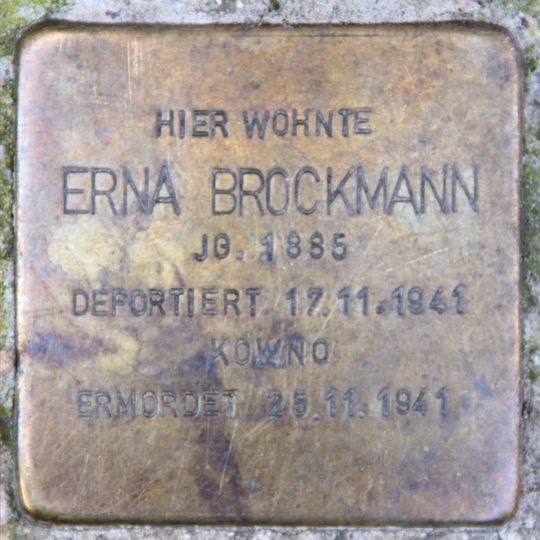 Stolperstein en memoria de Erna Brockmann
