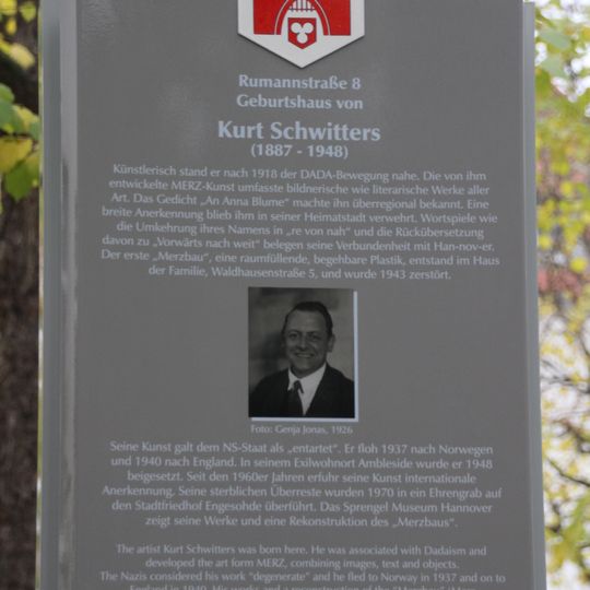 Stadttafel für Kurt Schwitters
