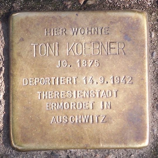 Stolperstein en memoria de Toni Koebner