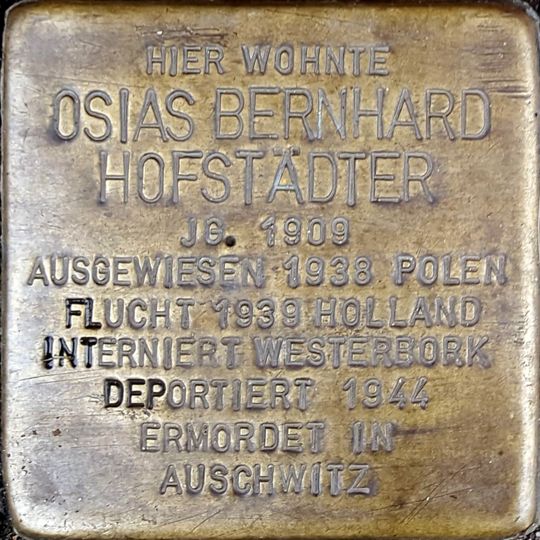 Stolperstein en memoria de Osias Bernhard Hofstädter
