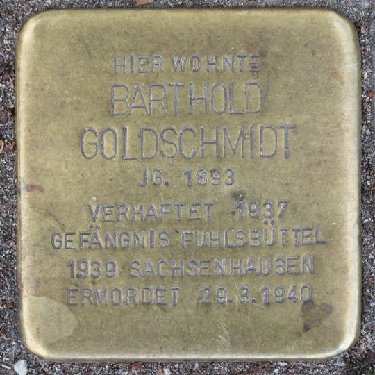 Stolperstein dedicated to Barthold Goldschmidt