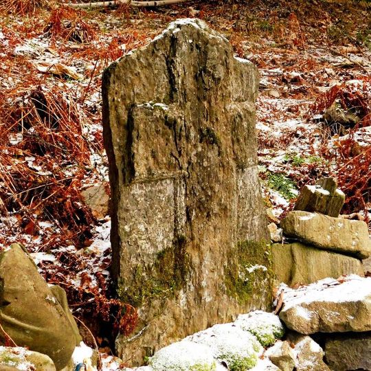 Křížový kámen u studánky na Staré hoře