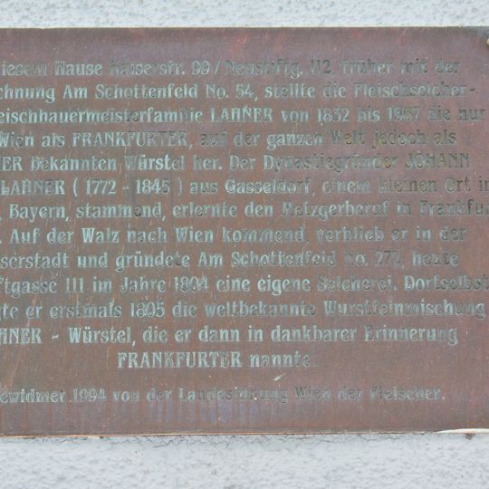 Gedenktafel Johann Georg Lahner