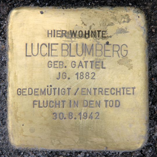 Stolperstein dedicated to Lucie Blumberg
