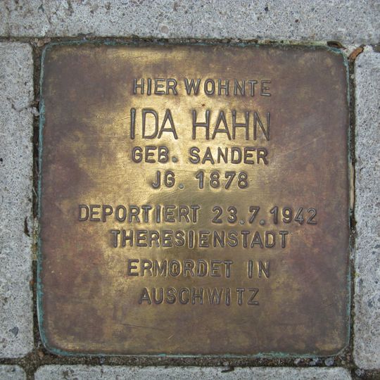 Stolperstein en memoria de Ida Hahn