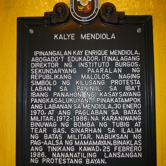 Mendiola Street historical marker