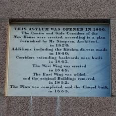 Commemorative plaque to the founding of the Aberdeen Lunatic Asylum