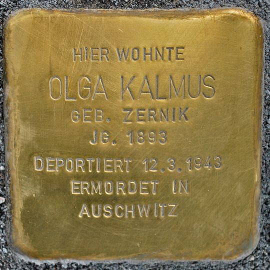 Stolperstein à la mémoire d’Olga Kalmus